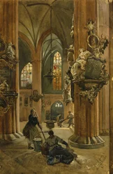Interiör av St. Nicholas-kyrkan, Berlin, 1886 (wc på papper)
